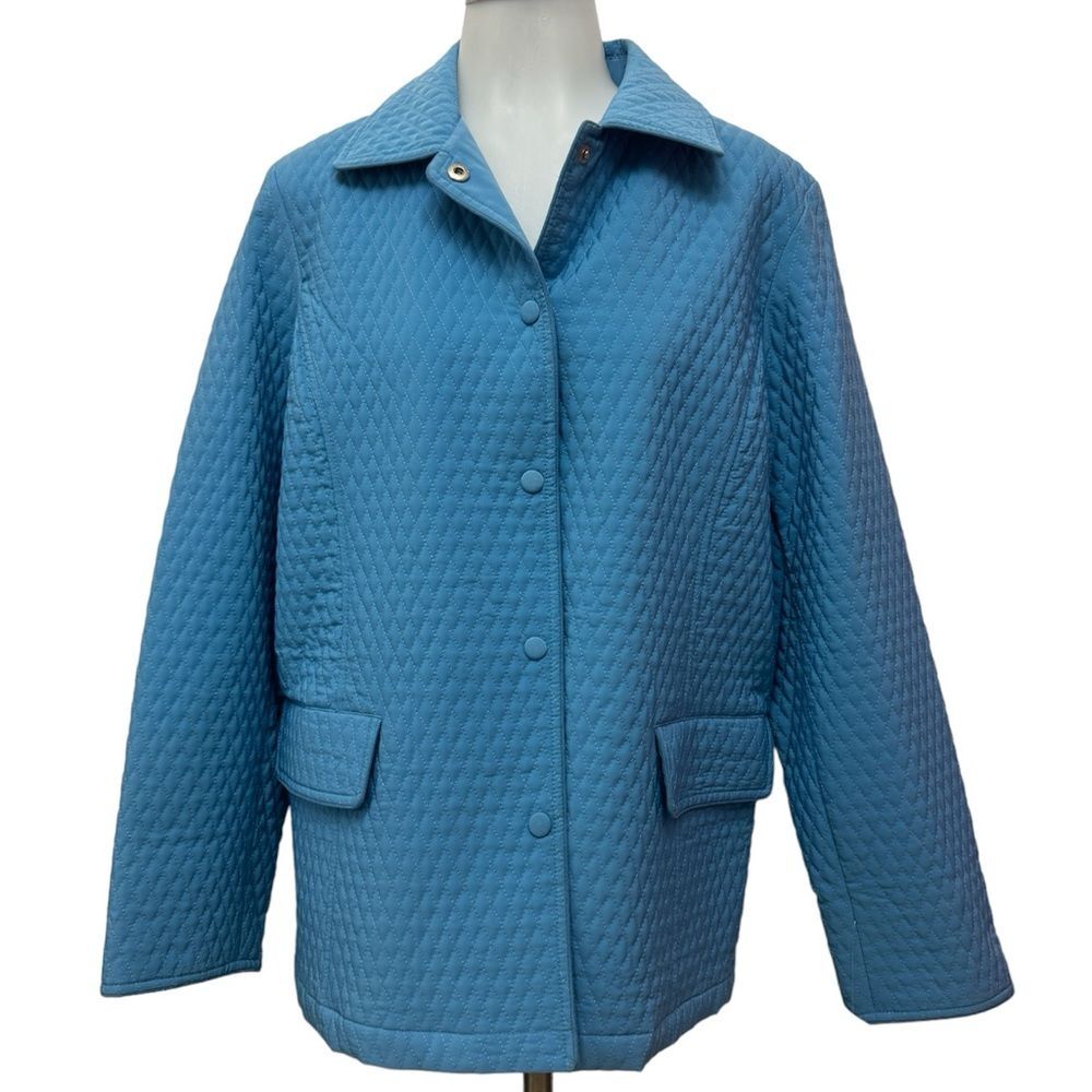 NWT Womens Liz Claiborne Quilted Light Blue Jacket M